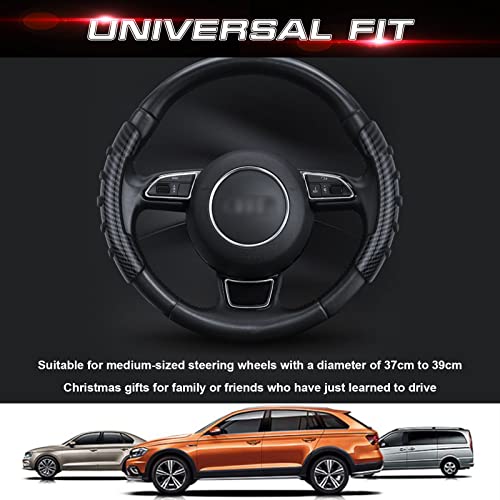 Xotic Tech Interior Steering Wheel Grips Booster Cover Trim W/Anti-Skid Buttons Universal For Cars (Carbon Fiber Pattern) #TOP3