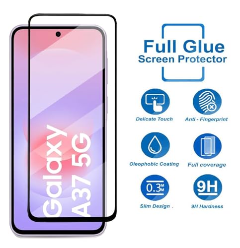 Image of HD Tempered Glass Screen Protector Compatible for Samsung Galaxy A37 5G, A57 5G with Edge to Edge coverage and Easy Installation kit