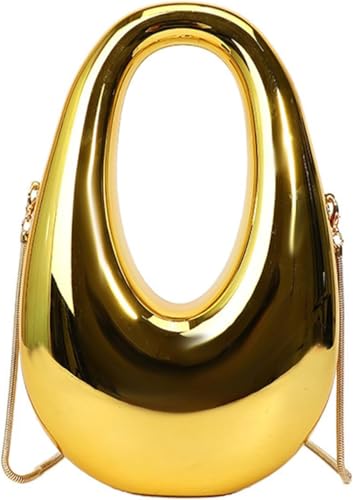 Image of Metallic Acrylic Evening Handbag for Women | Crossbody Sling Bags with Detachable Chain Strap Glossy Stylish Ladies Girls Small Size Cute Party Wedding Bag