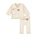 Produktbild Steiff Baby-Unisex mit süßer Teddybärapplikation Set Hose+Sweatshirt GOTS, Sandshell, 086