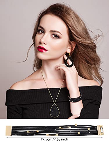 image for Hicarer 4 Pieces Women's Glitter Jewelry Set Bridal Wedding Multi-Laye