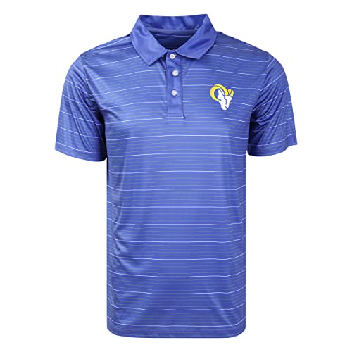FOCO Men's NFL Team Logo Polo Short Sleeve Polyester Shirt, Striped, X-Large