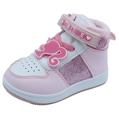 Barbie Toddler Girls' High-Top Sneakers - Pink Glitter Barbie, Size 10