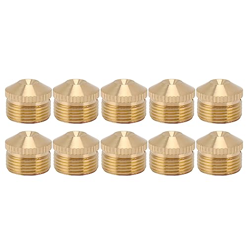 Lybunair 10pcs Brass Misting Nozzles Fog Sprinkler Head for Factory Construction Coal Mine Garden Lawn Cooling System (G3/4in 10.4CM)