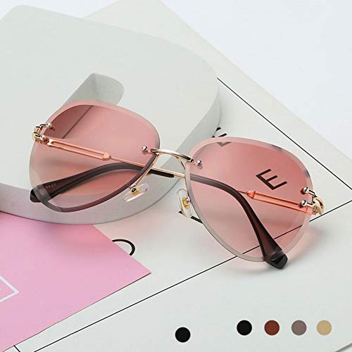 YIERJIU Sonnenbrillen Neue Marke Design Vintage Randlose Pilot Sonnenbrille Frauen Retro Schneiden Objektiv Gradienten Sonnenbrille Für Weibliche Oculos Uv400,C6 Cover