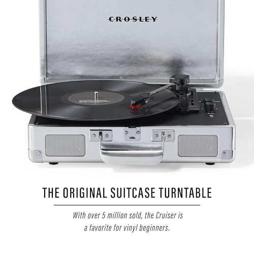 Image of Crosley CR8005F-SI Cruiser Plus Record Player, Silver