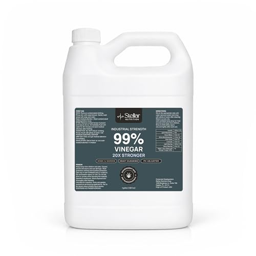 Stellar Nutrition 99% Pure Vinegar Concentrate Industrial Cleaning Vinegar for Home and Garden | 128 Fl Oz (1 Gallon)