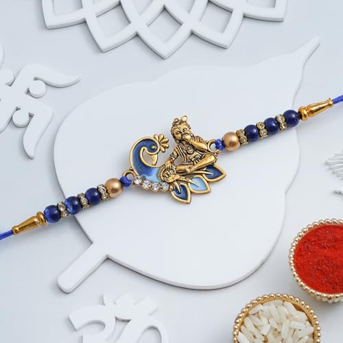 Image of eCraftIndia Lord Ganesha Bracelet Rakhi for Brother With Gift Combo Set | Single Rakhi Bracelet for Brother Bhai Bhaiya Bhabhi | Beads Bracelet for Man | Best Bro Ever Fridge Magnet