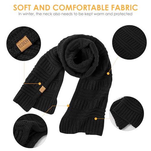 REDESS Women's Long Knit Scarf Winter Warm Big Wrap Thick Winter Cashmere Wool Large Chunky Scarf or Women3