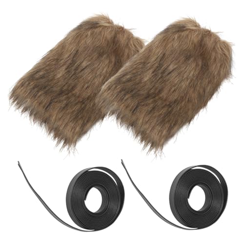 Polainas cómodas de pelo de 40 cm para disfraces de mujer que no se caen al caminar