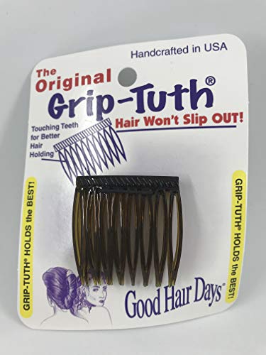 Good Hair Days Grip Tuth Hair Combs 40073 Set of 2, Shell 1 1/2