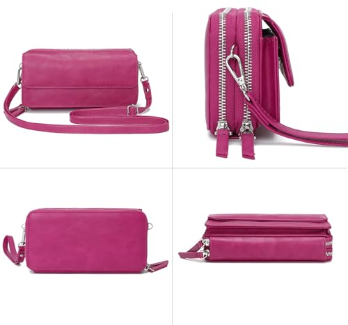 Image of Lanyani RFID Crossbody Wallet Wristlet Purse with Phone Pocket For Women Vegan Leather