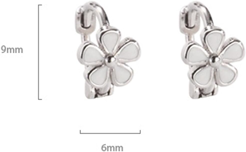Flower Earrings for Women Daisy Hoop Stud Earrings Enamel Crystal Gold Silver Daily Party Holiday Outfits Fashion Jewelry