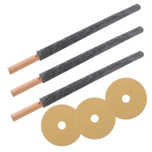 Sosoport 3pcs Outdoor Garden Fire Torch Light with Wooden Handheld Stake for Garden Décor Outside for Backyard Patio