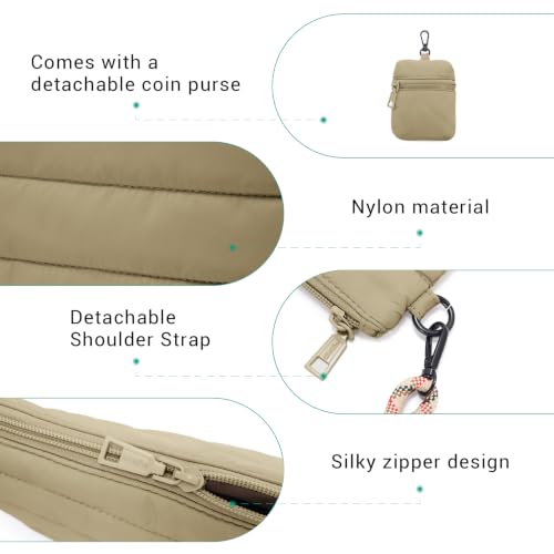 Image of ACUARIO Crossbody Bags for Women - Puffy Tote Bag Purse for Work, Travel, Shoulder Handbag with Small Wallet