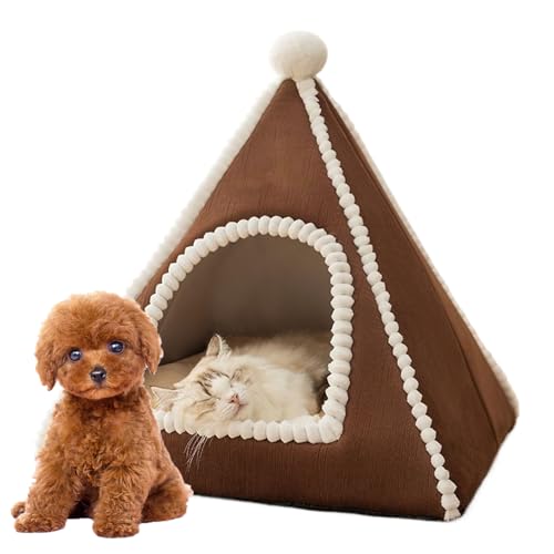 Cuccia Chiusa Per Gatti - Cuccia Chiusa Per Cani Con Tetto | Riscaldata Invernale Morbida Rifugio Sicuro per Interni Viaggio Cuccioli Piccola Taglia