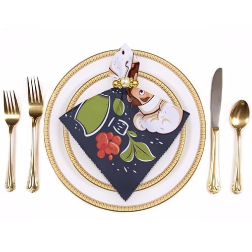Servilletas de Tela Cuadradas Reutilizables 4 PCS miniatura 3