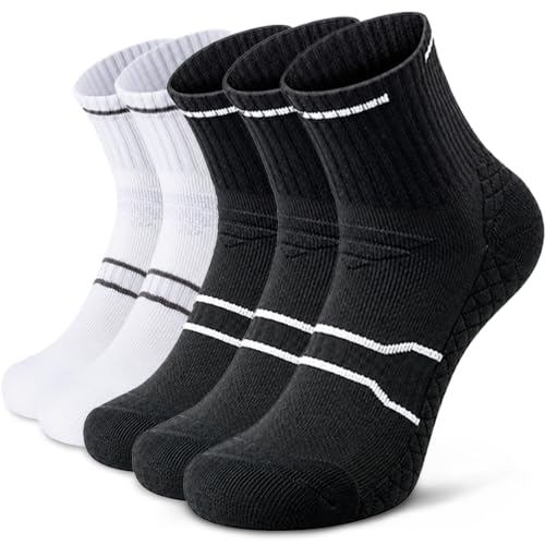 mqamex men's crew socks (US, Alpha, Large, Regular, Regular, 3black2white)