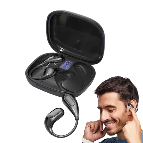 Auriculares Abiertos sobre La Oreja,Auriculares Deportivos para Oído al Aire Libre | Sonido Estéreo Cómodo para Ciclismo, Gimnasio, Viajes en Avión, Moto y Entrenamientos
