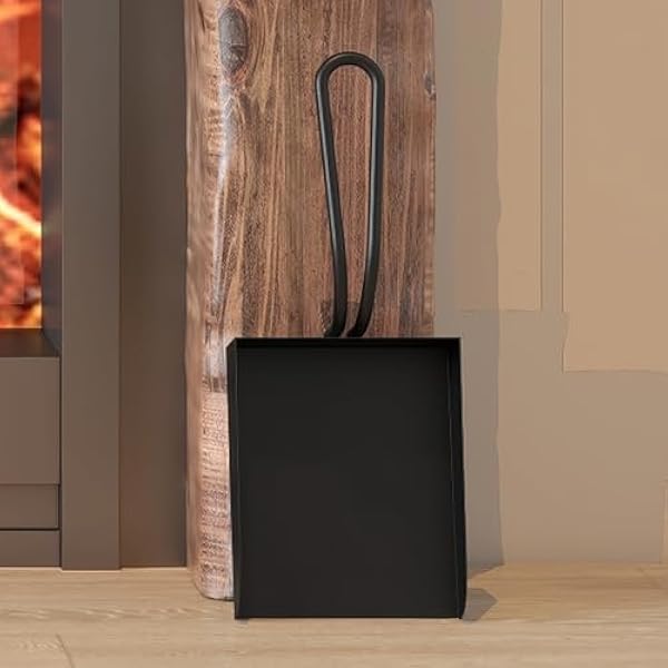 Каминная лопата Kingson Black - 25 x 10 см - аксессуар для дровяных горелок - прочный и стильный инструмент для эффективного ухода за очагом