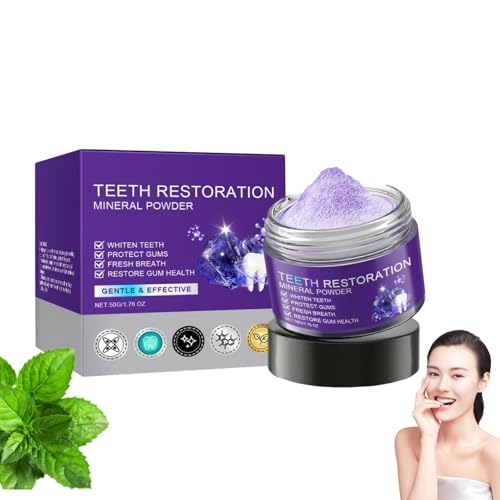 Polvo blanqueador de dientes, polvo mineral de restauración de dientes, polvo mineral de restauración dental, polvo mineral de restauración dental, protege las encías y refresca el aliento, eficaz