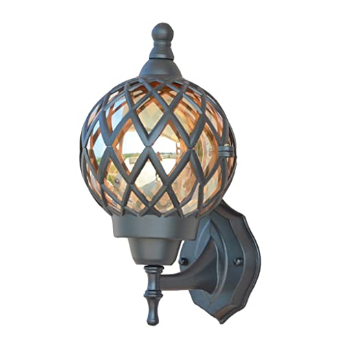 Lampe murale extérieure rétro lanterne de jardin noir Svart 33x18cm
