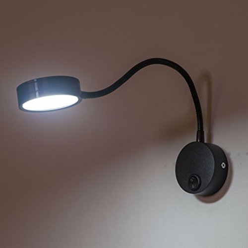 PIXNOR LED Lampe de chevet pour lire LED Lampe de lecture de Cygne Flexible (noir)