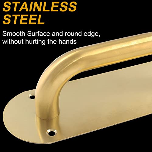 Biaungdo 2 Pack Door Handle Pull Plate, Stainless Steel Door Handle Pull Heavy Duty Barn Door Pull Handles For Sliding Barn Door Kitchen Cabinet, Gold (7.8" X 2.5") #TOP2