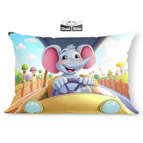 Image of Brizberry Kids Pillow Cushion with Super Soft Fabric | Animal & Cartoon Prints | 12x18 inches (Design 21)