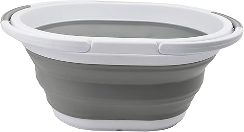 Miniatura 4 de SAMMART Cubo plegable con asa de 11 litros (2.9 galones)  Tina de picnic portátil al aire libre  Contenedor de almacenamiento plegable para lavar