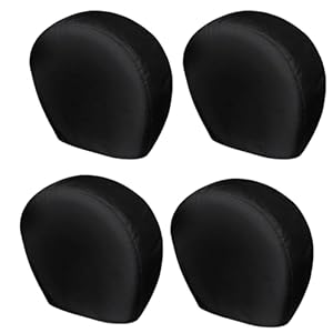 4 Pack Tire Covers – Faux Leather Tough Wheel Protector for Truck, SUV, Trailer, Camper, RV Universal Fits Tire (Black, Fits Tire Diameters 26”-28.75”)
