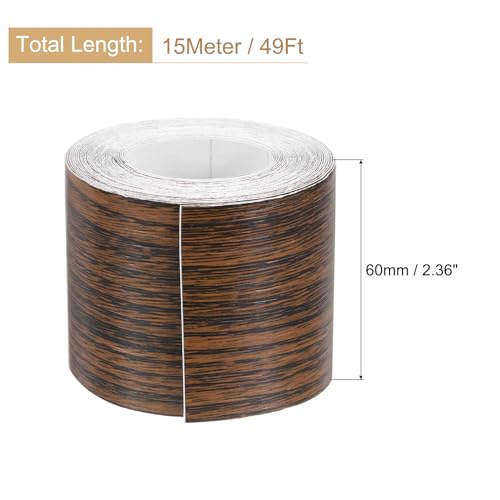 Image of uxcell 1 Roll Wood Grain Tape, 2.36 inch x 49 Ft Realistic Textured Repair Tape Self Adhesive Wood Textured Patch for Floor Wall Door Table Cabinets Desk Furniture Home Decor(Brown)