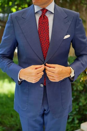 Image of OTAA Floral Necktie Casual Ties for Men - Perfect Neck Tie for Groomsmen Wedding Ties or Formal Occasions