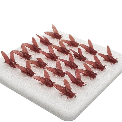 Duroecsain Simulierter Köder, Simulierter Köder | Panfish Köder Set 20 Stück | Köder Set zum Fliegenfischen, Realistische Köder mit Fliegenfischhaken, lebendige Angelköder