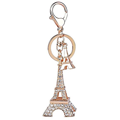 BestdaysBestdays Eiffel Tower Keyring 3D Rhinestone French Retro Souvenir Paris Keychain
