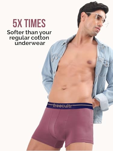 Image of Freecultr Men's Cotton Trunks | Breathable & Moisture Absorbing | Soft Comfort Fit | Everyday Innerwear