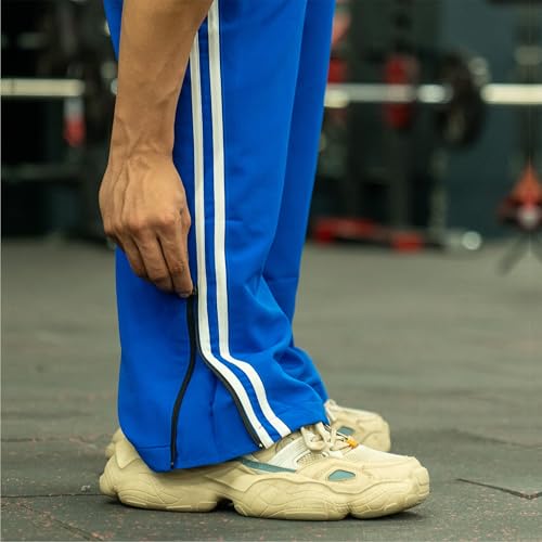 Image of HYPD Urban Track Pants for Men | Dry Fit Mesh Gym Wear | Zippered Bottom, Back Pocket | Relaxed Fit Joggers for Sports, Workout, Running & Casual Wear