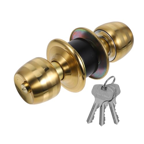 SEWACC Cerradura Esférica de Acero Inoxidable para Puerta Pomo Ergonómico y Duradero para Dormitorio Diseño Sencillo y Resistente Incluye Llave para Uso Prolongado