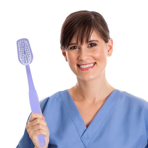 Image of POPETPOP Giant Toothbrush Oversized Novelty Toys: Super Toothbrush Pet Grooming Brush - Wonderful Comedy Item for Costume Take Picture Comedy Party Favors (Purple)