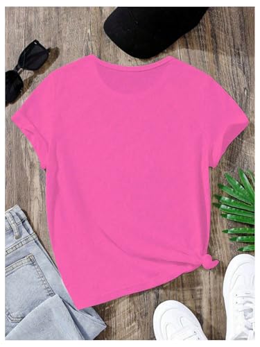 Image of Floerns Girl's Smiling Face Graphic Crew Neck T Shirt Short Sleeve Casual Cute Tee Top