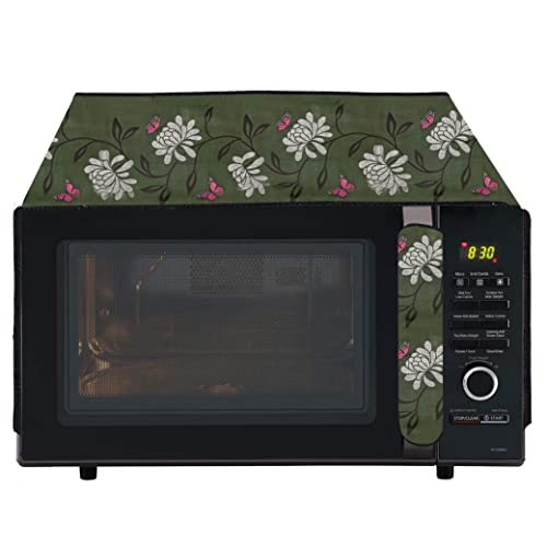 Image of Wings Star Oven Top Cover for LG 21 Litre Convection Microwave Oven MC2146BL Black - Microwave Top Cover with 4 Utility Pockets and 1 Oven Handle Cover KUM85