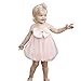 DOTBUY Robe pour Enfant sans Manche, Mode Bebe Vêtements Filles Robe a La Mode Enfant Princesse Robes de ete Fille (110, Jupe en Fil d'arc Rose)