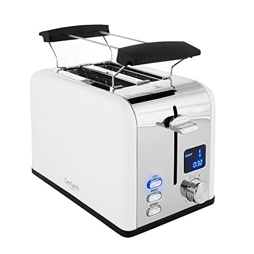 Gerlach GL 3221w Toaster mit LCD-Anzeige, 1100 W, Toaster mit breite Toastschlitze, Automatik-Toaster mit 3 Funktionen… – Bild 3