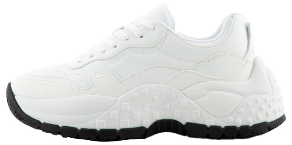 Armani Exchange Women's Vedder, Subtle Logo Sneaker, Optical White, 4M