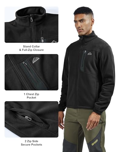TBMPOY Men's Fleece Jackets Lightweight Full-Zip Fall Jacket Warm Winter Coats Outdoor Hiking with Pockets3