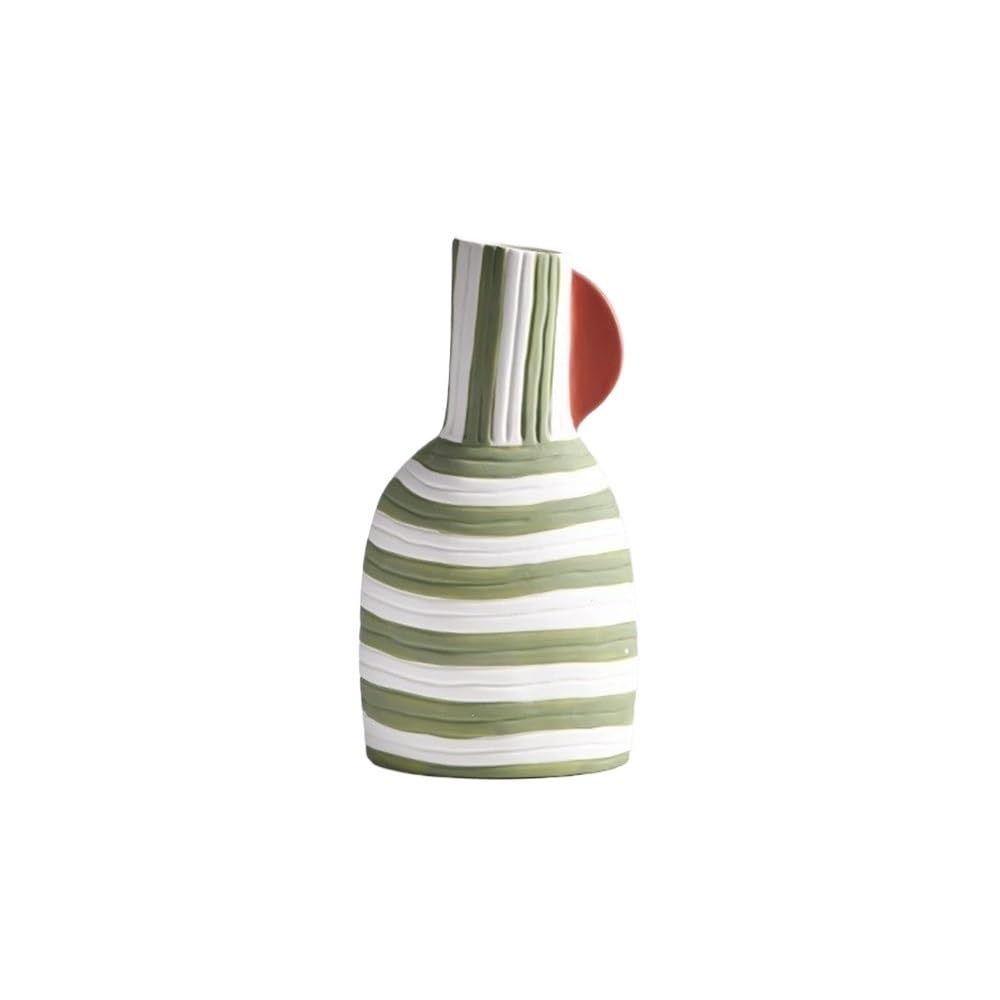 flower vase Colorful Striped Ceramic Vase Living Room Flower Arrangement Home Decoration Entryway
