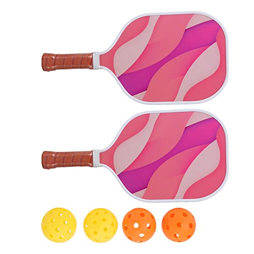 Set, Paddle Core Fiberglass Paddle and Balls Set Paddles Set of 2 15.9x7.7x1.4in Racket Size for Outdoor Gaming Competition