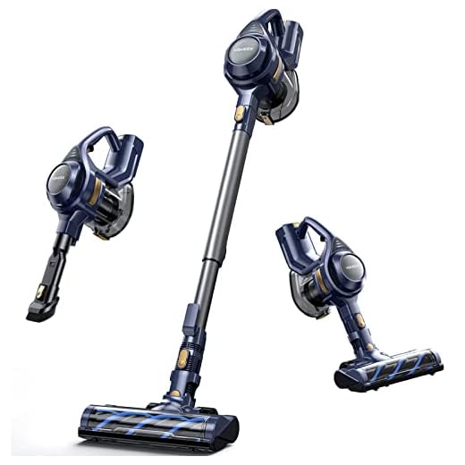 Cordless Vacuum Cleaner, Lightweight Stick Vacuum Cleaner with Powerful Suction, Detachable Battery, Self-Standing, 1.3L Dust Cup, 4 in 1 Handheld Vacuum for Home Hard Floor Carpet Pet Hair, Blue