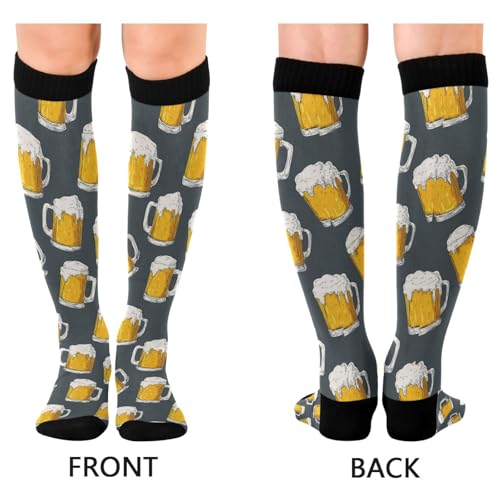 Image of SHJI Compression Socks for Women Sock Men Knee High Stockings for Running Athletic Hiking Cycling