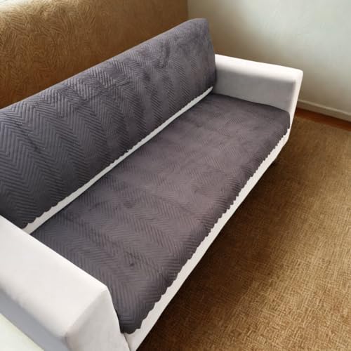 Image of Homerz Premium Velvet Sofa Cover Panel | Soft & Velvety Fabric | Rich Vibrant Colours | Sofa Protector for Living Room (Brown, 5 (3+2) Seater, Seat Cover with Backrest)